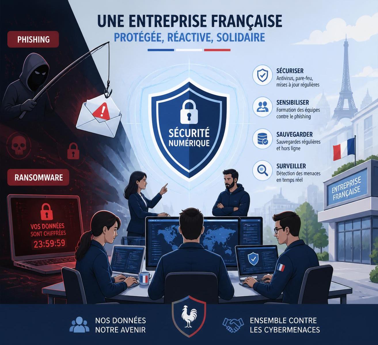 découvrez les principales menaces de sécurité informatique qui pèsent sur les entreprises françaises et comment s'en protéger efficacement.