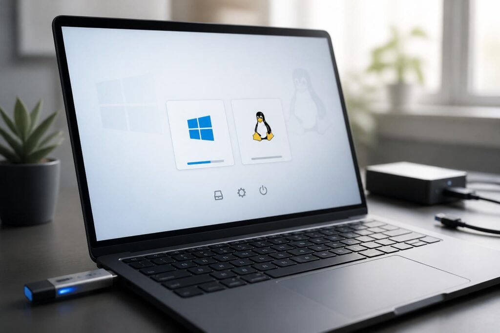 apprenez à créer une clé usb bootable avec un double système d'exploitation pour démarrer à la fois sur windows et linux facilement.