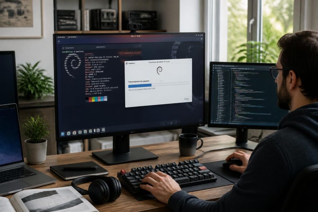 téléchargez et configurez debian trixie, la dernière version du système d'exploitation linux, pour une expérience stable et performante.