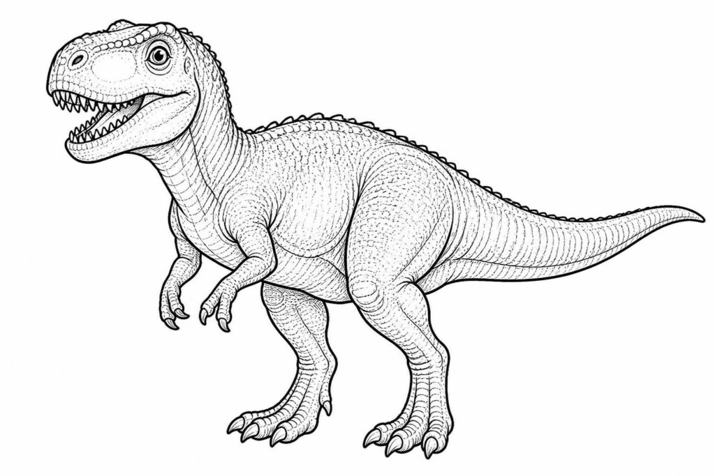 dessin de dinosaure facile à imprimer et à colorier, idéal pour les enfants. activité ludique et créative pour petits passionnés de dinosaures.