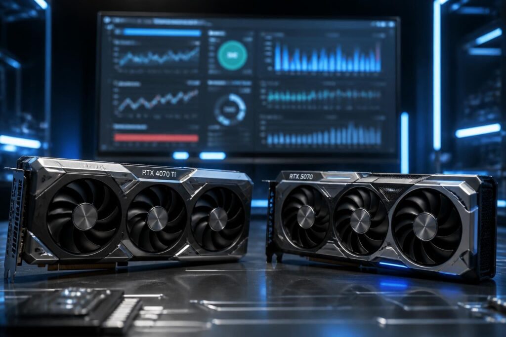 découvrez notre comparatif complet entre la rtx 4070 ti et la rtx 5070, avec des analyses détaillées des performances et des benchmarks récents pour vous aider à choisir la meilleure carte graphique.
